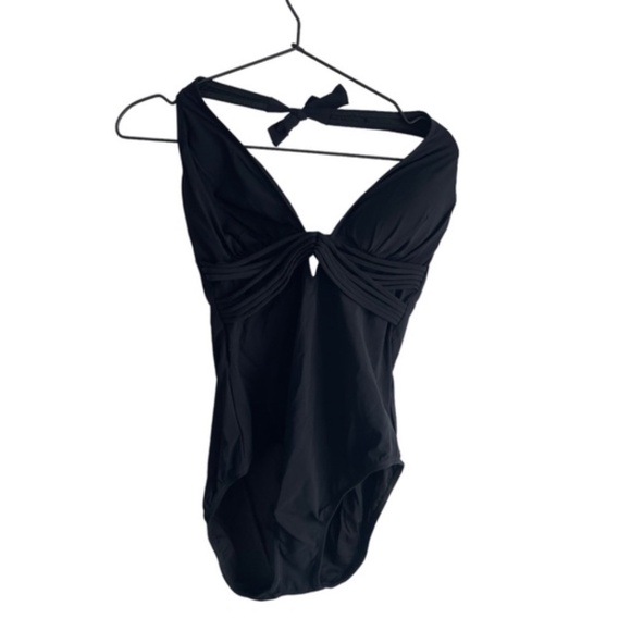 New! Profile by Gottex Tango Deep V Halter One Piece‎ Swimsuit - Picture 4 of 6